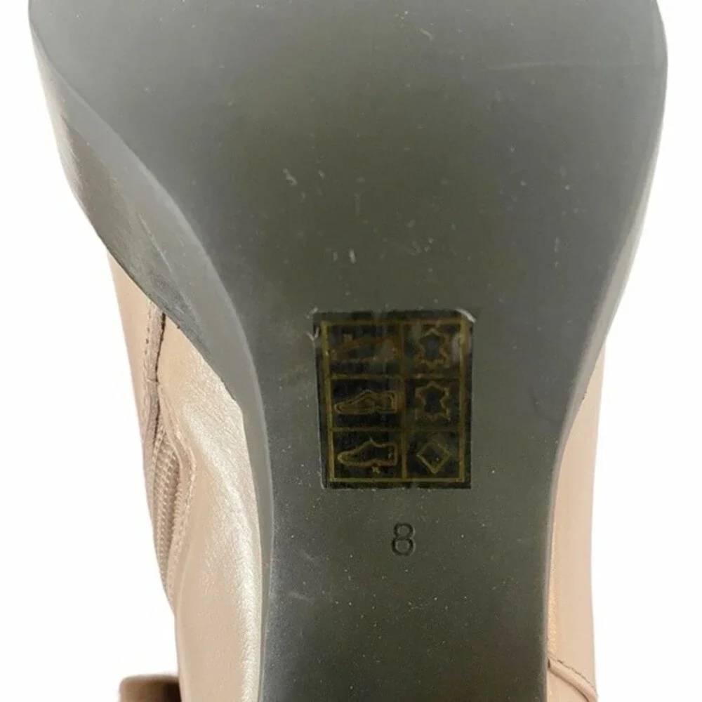 NEW Jeffrey Campbell Retro 70s Platform Boot Taupe Beige & Black Leather Size 8 - Picture 11 of 13